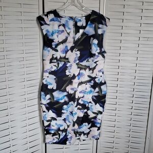Bar lll Women's Sheath Faux Wrap Blue And White Mini Dress Size XL